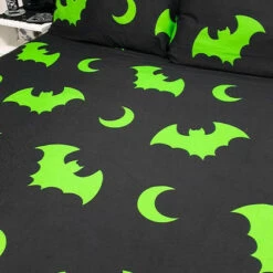 Budget 😀 HELLS BLANKETS Bats Creature Of The Night [Toxic] | QUEEN QUILT SET* 🔔