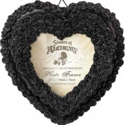 Buy ⭐ ALCHEMY GOTHIC Gothic Homewares Small Black Rose Heart | PHOTO FRAME 🌟