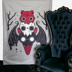 Best Pirce 😍 BESERK CRYPT Bats I Scream Parlour | TAPESTRY BLANKET 🥰 -Deals Goth Store beserk crypt i scream parlour printed tapestry 01 bb40904e f0cd 429b 98b9 32b435ec57e2 700x700