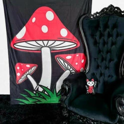 Promo ✔️ BESERK CRYPT Gothic Homewares Mushroom | TAPESTRY BLANKET 😍 -Deals Goth Store beserk crypt mushroom printed tapestry 03 fef7c610 4eab 4502 b5a4 2c94538de16e 700x700