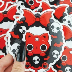 Deals 👏 BESERK CLOTHING Cats Meowy Catmas [Red] | VINYL STICKER 👍