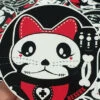 Budget 🔔 BESERK CLOTHING Cats Maneki | ROUND VINYL STICKER 👍
