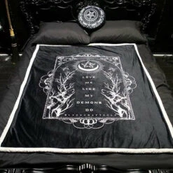 Promo 🧨 BLACKCRAFT Gothic Homewares Love Me Like My Demons Do | SHERPA BLANKET 🤩