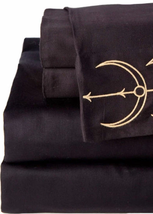 Deals 🎁 SIN IN LINEN Gothic Homewares Moon Phase | QUEEN SHEET SET 👏 1 Deals 🎁 SIN IN LINEN Gothic Homewares Moon Phase | QUEEN SHEET SET 👏
