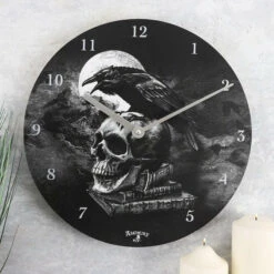 Outlet 🌟 ALCHEMY GOTHIC Edgar Allan Poe Poe's Raven | CLOCK 😉