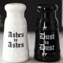 Hot Sale 😍 GOTHIC GIFTS Gothic Homewares Ashes To Ashes | SALT AND PEPPER SET ✨