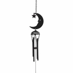 Outlet 🔔 GOTHIC GIFTS Gothic Homewares Black Crescent Moon | WINDCHIME 😀