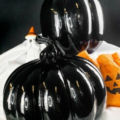 Discount 👏 GOTHIC GIFTS Gothic Homewares Black [Glass] | PUMPKIN DECOR* 🥰 -Deals Goth Store gothic gifts black glass pumpkin decor set 4 700x700