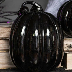 Discount 👏 GOTHIC GIFTS Gothic Homewares Black [Glass] | PUMPKIN DECOR* 🥰 -Deals Goth Store gothic gifts black glass pumpkin decor set 5 700x700