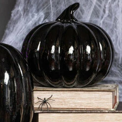 Discount 👏 GOTHIC GIFTS Gothic Homewares Black [Glass] | PUMPKIN DECOR* 🥰 -Deals Goth Store gothic gifts black glass pumpkin decor set 6 700x700