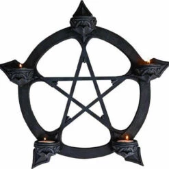 New 🎉 GOTHIC GIFTS Gothic Homewares Black Pentagram | TEALIGHT HANGER 💯