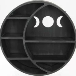 Promo 🥰 GOTHIC GIFTS Gothic Homewares Round Triple Moon | HANGING SHELF 😍 -Deals Goth Store gothic gifts hanging black mdf tripple moon shelf 2 7237bf09 3b63 4494 b8c4 35060fb16a56 700x700