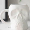 Deals 👏 GOTHIC GIFTS Gothic Homewares Matte White | SKULL MUG ❤️