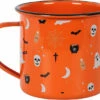 Coupon 💯 GOTHIC GIFTS Bats Orange 🎃 Halloween Print | ENAMEL MUG 🔥