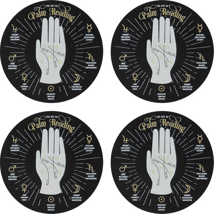 Best Sale ✔️ GOTHIC GIFTS Gothic Homewares Palm Reading | COASTER SET ✔️ 2 Best Sale ✔️ GOTHIC GIFTS Gothic Homewares Palm Reading | COASTER SET ✔️ - Image 2