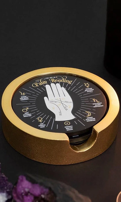 Best Sale ✔️ GOTHIC GIFTS Gothic Homewares Palm Reading | COASTER SET ✔️ 1 Best Sale ✔️ GOTHIC GIFTS Gothic Homewares Palm Reading | COASTER SET ✔️