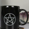 Outlet 👏 GOTHIC GIFTS Gothic Homewares Pentagram Black | MUG* 👍