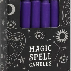 Cheap 🔥 MAGIC SPELL CANDLES Gothic Homewares Purple Prosperity Spell | CANDLES [PACK OF 12] 🔥