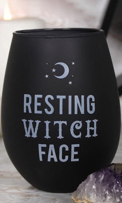 Buy ⭐ GOTHIC GIFTS Gothic Homewares Resting Witch Face | STEMLESS WINE GLASS 😉 1 Buy ⭐ GOTHIC GIFTS Gothic Homewares Resting Witch Face | STEMLESS WINE GLASS 😉