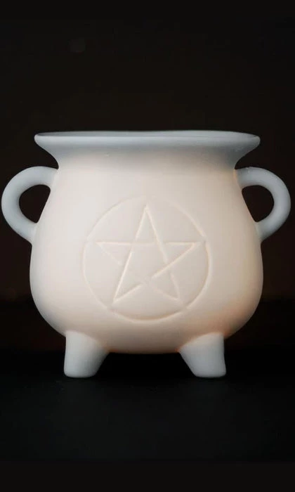 Best Pirce ❤️ GOTHIC GIFTS Gothic Homewares White Pentagram Cauldron | OIL BURNER 🛒 2 Best Pirce ❤️ GOTHIC GIFTS Gothic Homewares White Pentagram Cauldron | OIL BURNER 🛒 - Image 2