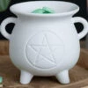 Best Pirce ❤️ GOTHIC GIFTS Gothic Homewares White Pentagram Cauldron | OIL BURNER 🛒