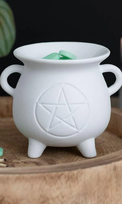Best Pirce ❤️ GOTHIC GIFTS Gothic Homewares White Pentagram Cauldron | OIL BURNER 🛒 1 Best Pirce ❤️ GOTHIC GIFTS Gothic Homewares White Pentagram Cauldron | OIL BURNER 🛒