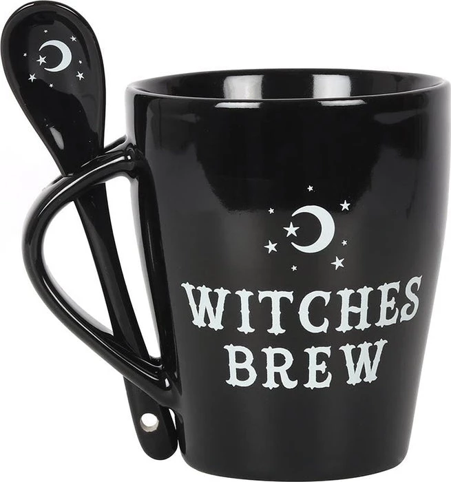 Hot Sale 😀 GOTHIC GIFTS Gothic Homewares Witches Brew | MUG & SPOON SET 👏 2 Hot Sale 😀 GOTHIC GIFTS Gothic Homewares Witches Brew | MUG & SPOON SET 👏 - Image 2