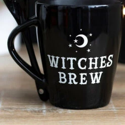 Hot Sale 😀 GOTHIC GIFTS Gothic Homewares Witches Brew | MUG & SPOON SET 👏