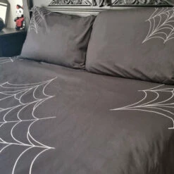 Deals 😉 HELLS BLANKETS Gothic Homewares Web Of Nightmares | QUEEN QUILT SET 💯 -Deals Goth Store hells blankets web of nightmares quilt set 02 0b361320 a716 4f49 b669 8adec1b1e696 700x700