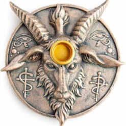 Hot Sale 🥰 HOMEWARES Gothic Homewares Baphomet | INCENSE BURNER & CANDLE HOLDER ⌛ -Deals Goth Store homewares baphomet round incense burner candle holder 3 bb786664 43d9 44bf 84ff 65b4d40ebda2 700x700
