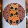 Discount 🔔 PVMPKIN ART Bats Cat-O-Lantern Stack | ART PRINT ❤️