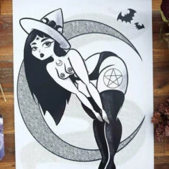 Best Sale 🛒 PVMPKIN ART Bats Glamour Witch | ART PRINT 🤩