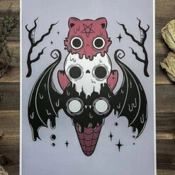 Wholesale 🤩 PVMPKIN ART Bats I Scream Cone | ART PRINT ⭐