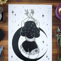 Cheap โ PVMPKIN ART Gothic Homewares Moon Goddess | ART PRINT ๐