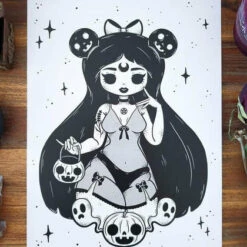 Best deal 🔥 PVMPKIN ART Gothic Homewares Trick Or Treat | ART PRINT 🔔