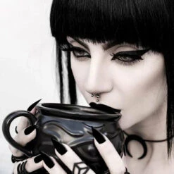 Brand new 🤩 ROGUE AND WOLF Gothic Homewares Witch Cauldron | MUG" 👍 -Deals Goth Store rogue and wolf witch cauldron mug 1 700x700