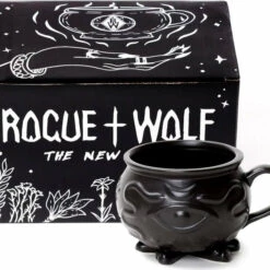 Brand new 🤩 ROGUE AND WOLF Gothic Homewares Witch Cauldron | MUG" 👍 -Deals Goth Store rogue and wolf witch cauldron mug 3 700x700