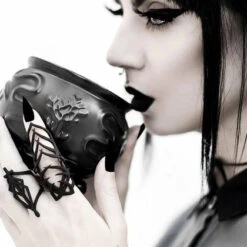 Brand new 🤩 ROGUE AND WOLF Gothic Homewares Witch Cauldron | MUG" 👍 -Deals Goth Store rogue and wolf witch cauldron mug 4 700x700