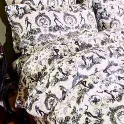 Best Pirce ✔️ SIN IN LINEN Fetish Al Fresco Toile | QUEEN SHEET SET 🔔 -Deals Goth Store sin in linen fetish al fresco toile 1 1 700x700