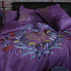 Wholesale ❤️ SIN IN LINEN Gothic Homewares Forest Witch | DOUBLE/QUEEN DUVET COVER 🔔 -Deals Goth Store sin in linen spider web duvet cover 5 6dcbda47 e638 4acf 8fb2 2d2ff0089592 700x700