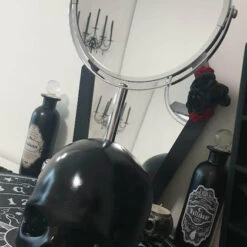 Best deal ⭐ THE BLACKENED TEETH Gothic Homewares Skull [Black/Silver] | MIRROR** 🥰 -Deals Goth Store skull black silver mirror 3 c8721cad 81f7 4e8f a59f db4767f8518c 700x700