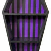 Deals 👍 SOURPUSS Gothic Homewares Coffin [Black/Purple Striped] | SHELF* 😉