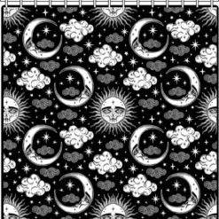 Flash Sale 🎉 TOO FAST APPAREL Gothic Homewares Xtra Celestial | SHOWER CURTAIN 🎉 -Deals Goth Store too fast apparel xtra celestial sun and moon lolle shower curtain 1 1f733a57 33ff 40c9 8271 3159ac5b918d 700x700